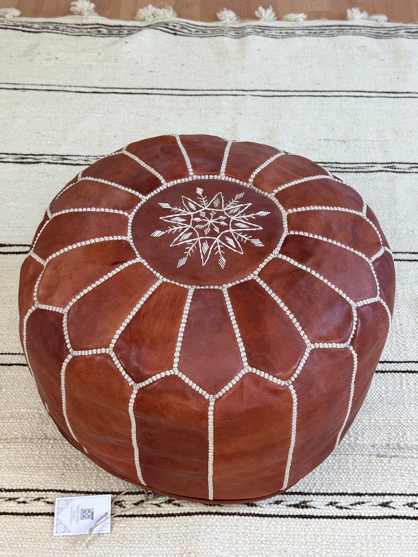 Leder Ottoman Pouf-Handgefertigter Sitzhocker & Fußablage