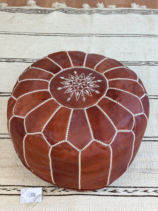 Leder Ottoman Pouf-Handgefertigter Sitzhocker & Fußablage