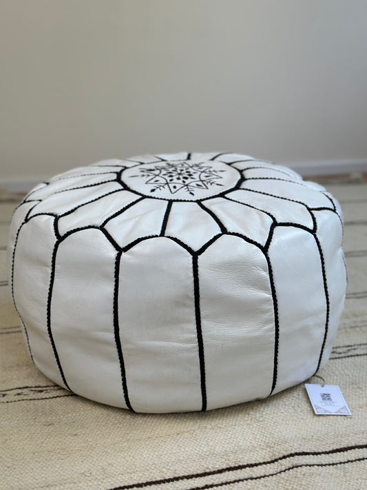 Leder Ottoman Pouf-Handgefertigter Sitzhocker & Fußablage