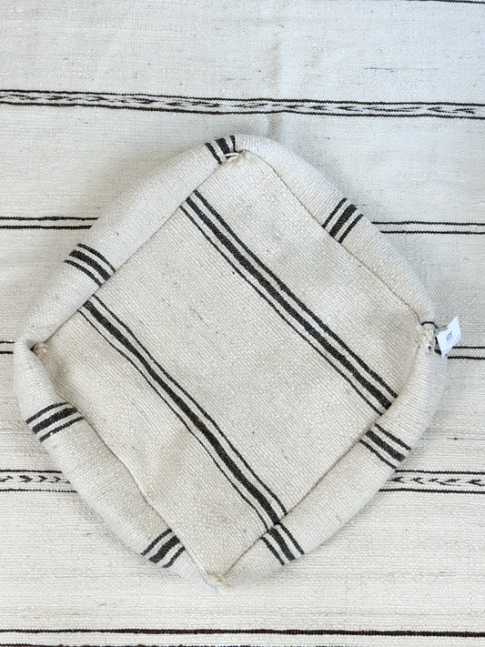 Boho Vintage Pouf Bezug – Handgemachte Marokkanische Sitzkissenhülle