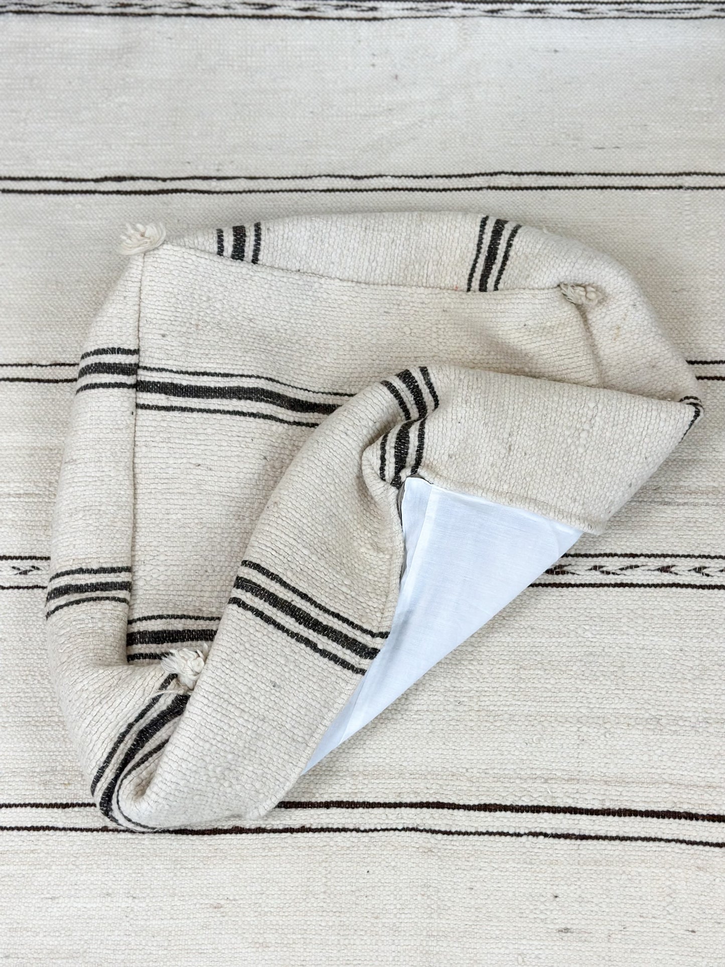 Boho Vintage Pouf Bezug – Handgemachte Marokkanische Sitzkissenhülle