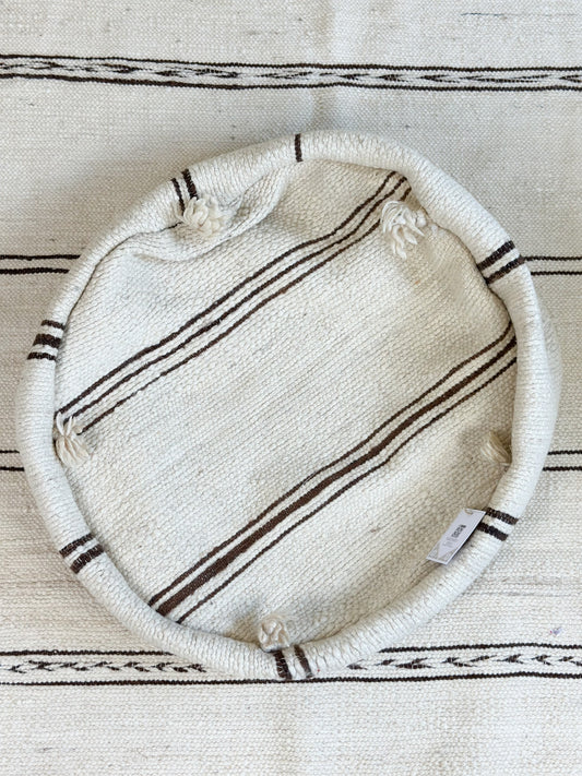 Boho Vintage Pouf Bezug – Handgemachte Marokkanische Sitzkissenhülle